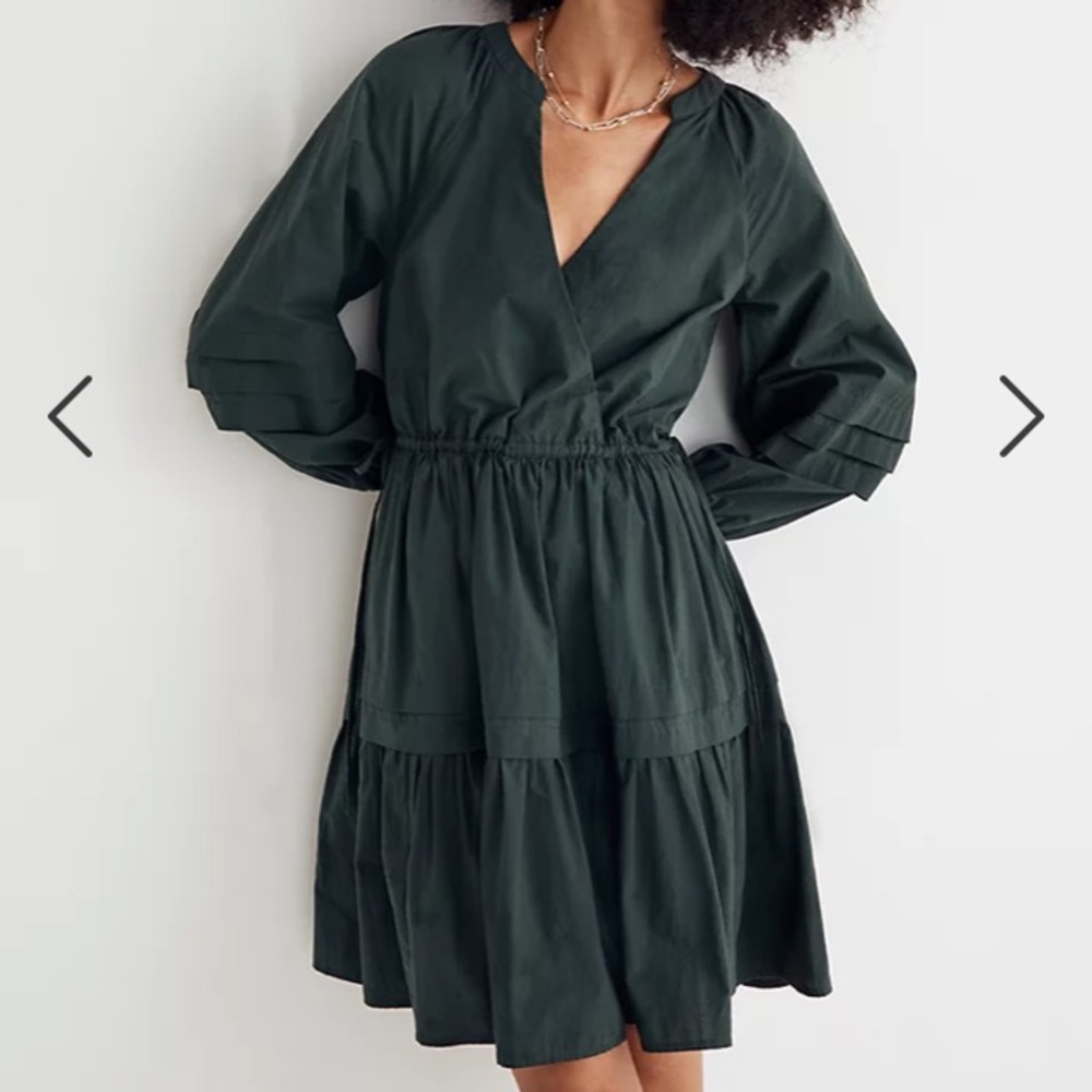 Madewell Dark Green Long Sleeve Dress